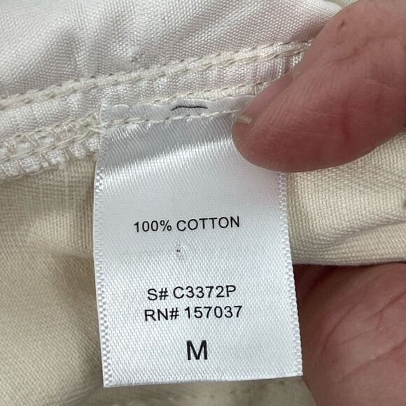 Et Clet Cream Straight Wide Leg High Waist Cotton Multi Pocket Cargo Pant Medium - Picture 7 of 10